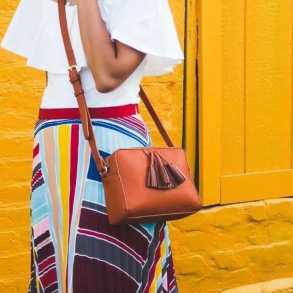 Loft pleated accordion maxi skirt multi color size 00P - Picture 3 of 11